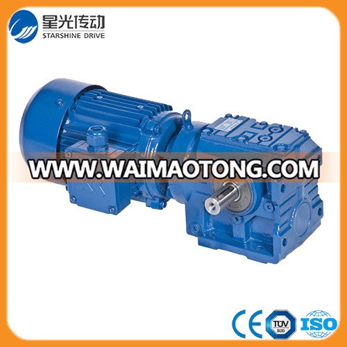 S Series Foot Mounted Helical Worm Gear Reducer with Motor